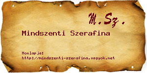 Mindszenti Szerafina névjegykártya